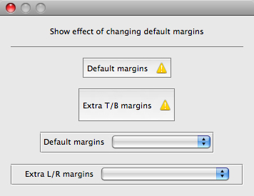 Show effect of changing default margins