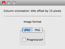 Column orientation: title offset by 15px