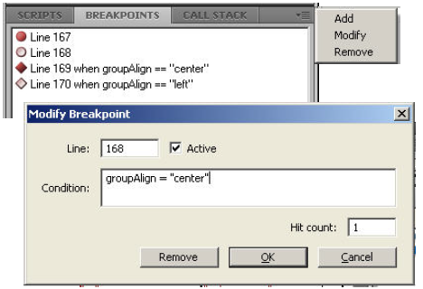 Modify Breakpoints