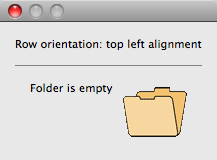 Row orientation: top left alignment